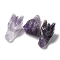 Natural Gemstone Healing Dragon Head Figurines, Reiki Energy Stone Display Decorations, for Home Feng Shui Ornament