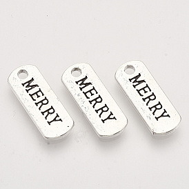 Сплавочные подвески тибетского стиля, без кадмия, без никеля и без свинца, овальный с веселым словом