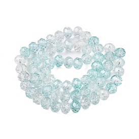 Transparent Glass Beads Strands, Faceted(32 Facets), Rondelle