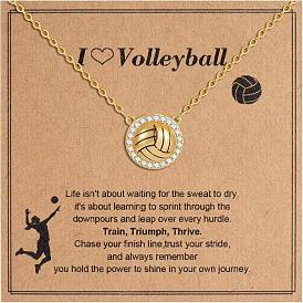 Ожерелья со спортивным мячом из сплава, хрустальных страз и эмали, золотые