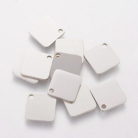 304 Stainless Steel Charms, Laser Cut, Rhombus