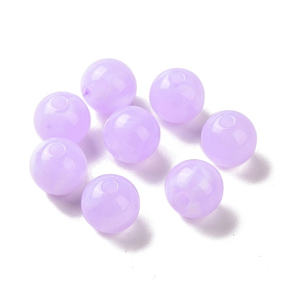 Two Tone Opaque Acrylic Beads, Round