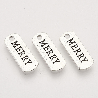 Сплавочные подвески тибетского стиля, без кадмия, без никеля и без свинца, овальный с веселым словом