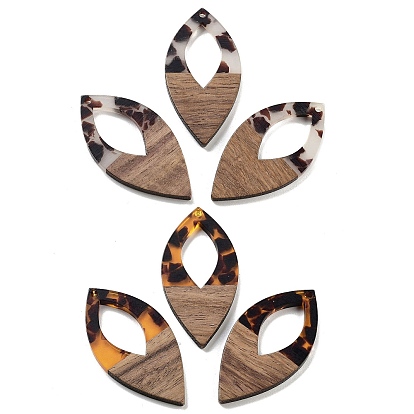 Ореховое дерево с подвеской из смолы, овальные