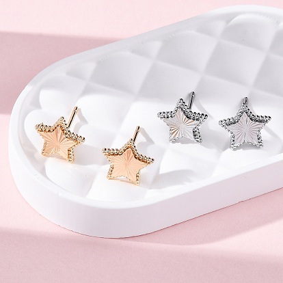 Латунь серьги, звезда