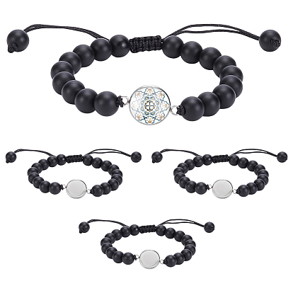 Наборы для самостоятельного изготовления браслетов из синтетического черного камня и стекла