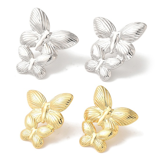 Серьги-гвоздики из латуни с бабочкой и покрытием стойки, без кадмия и без свинца, долговечный