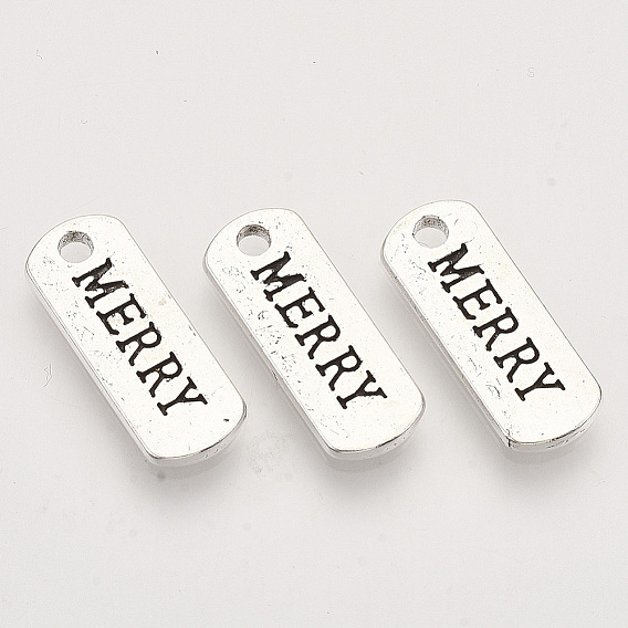 Сплавочные подвески тибетского стиля, без кадмия, без никеля и без свинца, овальный с веселым словом