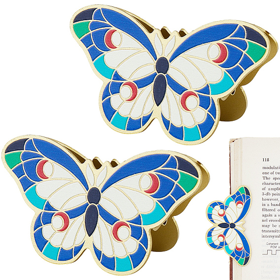 2шт. латунные эмалированные зажимы в форме бабочки, офисные школьные принадлежности