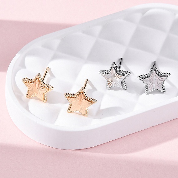 Латунь серьги, звезда