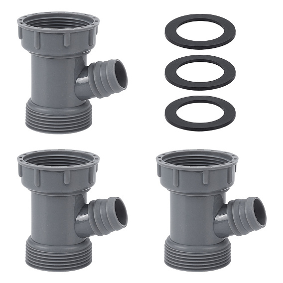 PP Plastic 3-way Y-shaped Sink Drain Pipe Adapter with Washer