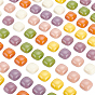 70Stk. 7 Farben undurchsichtige Cabochons aus Harz, halbes Quadrat