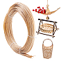 Flat Natural Bamboo Wicker Strips, Solid Weaving Material, for DIY, Furniture Knitting