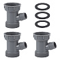 PP Plastic 3-way Y-shaped Sink Drain Pipe Adapter with Washer