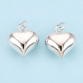 925 стерлингового серебра прелести сердца, с прыжковых колец