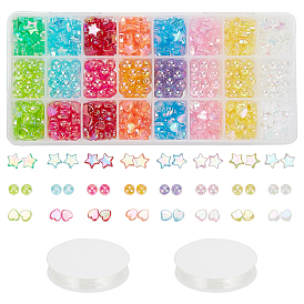 Nbeads 923Piece DIY AB Colors Style Stretch Bracelet Making Kits for Children's Day, Including Acrylic & Plastic Beads and Elastic Crystal Threads