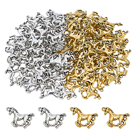 100шт. 2 цвета тибетский стиль сплав конские звенья соединительные подвески, без кадмия, без никеля и без свинца