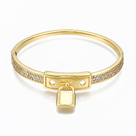 Латунь микро проложить Цирконом браслеты, без никеля , замок навесной, реальный 16 k позолоченный