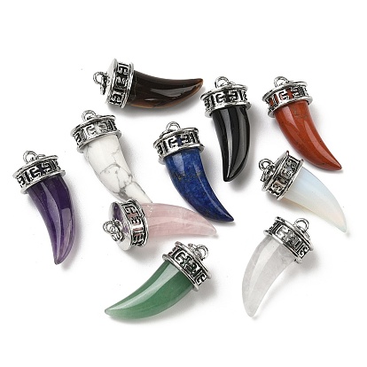 Драгоценный камень подвески, подвески в форме кинжала с фурнитурой из сплава, античное серебро