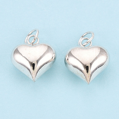925 стерлингового серебра прелести сердца, с прыжковых колец