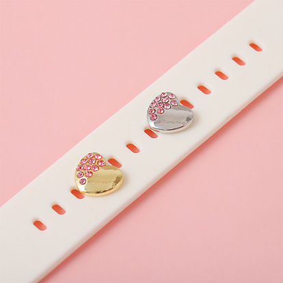 Alloy Heart Watch Band Studs, Metal Nails for Watch Loops Accesssories