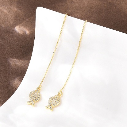 Латунная микропаве из прозрачного кубического циркония в виде рыбьей бронзы, нить для серёжек., стойки покрытие, долговечный, без свинца и без кадмия