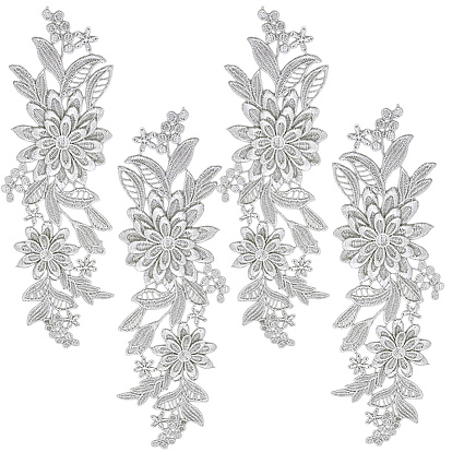 Аксессуары для костюмов с вышивкой из полиэстера и блесток, швейные украшения, цветок