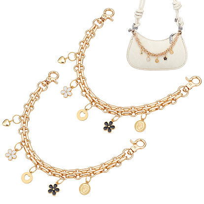 2шт. железные цепи для сумок-удлинителей, с подвесками из эмали и застежками из сплава, аксессуары для замены сумок