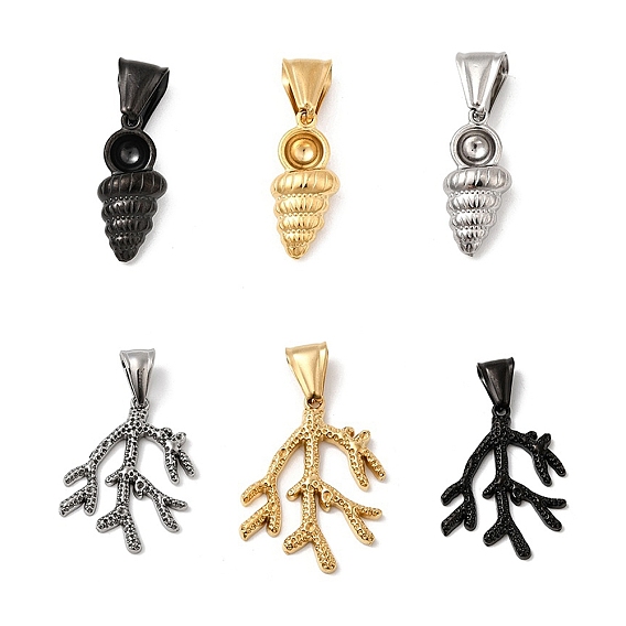 304 Настройки горный хрусталь из нержавеющей стали кулон, ионное покрытие (ip)