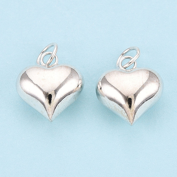 925 стерлингового серебра прелести сердца, с прыжковых колец