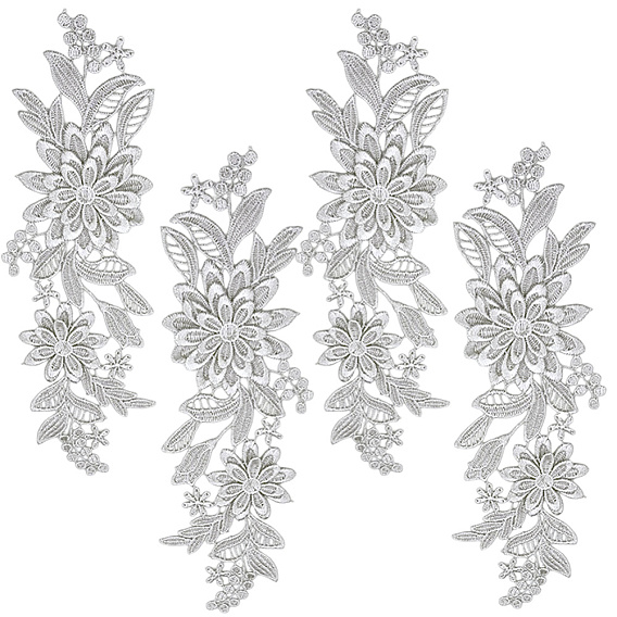 Аксессуары для костюмов с вышивкой из полиэстера и блесток, швейные украшения, цветок