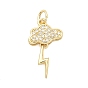 Латунные микро проложить кубического циркония подвески, талисманы облаков и молний, с целью перехода в кольце