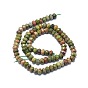 Natural Unakite Beads Strands, Faceted, Rondelle