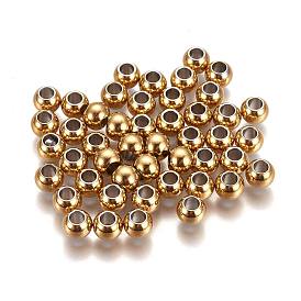Ion Plating(IP) 304 Stainless Steel Spacer Beads, Round