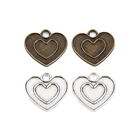 Сплавочные сеттинги для кулона, тибетский стиль, без кадмия и без свинца, сердце