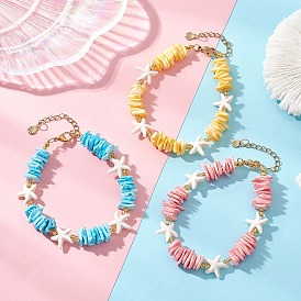 Браслеты из искусственной бирюзы и натуральных морских ракушек для женщин, квадратный