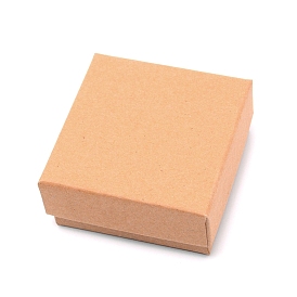 Joyeros de papel kraft, con esponja negra adentro, plaza