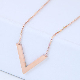 Delicate and Simple Titanium Steel Sweet OL Heart Personality Necklace - European and American Fashion