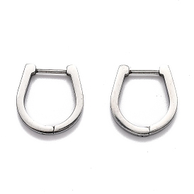 304 Stainless Steel Huggie Hoop Earrings, Horse Shoe