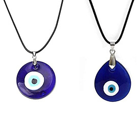 Blue Turkish Glass Evil Eye Pendant Necklace with 3cm Drop - Unique and Stylish!