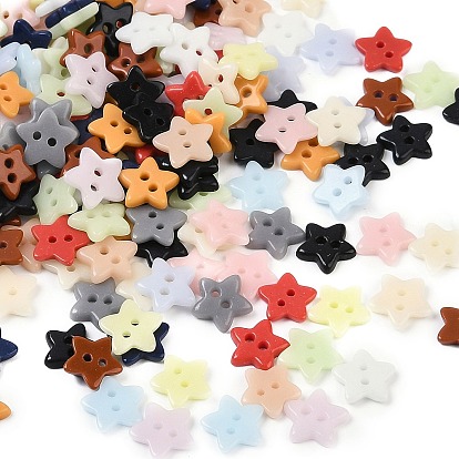 2-кнопки со стеклянными отверстиями, звезда