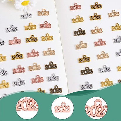 150 Pieces 2023 Year Charms for Graduation Tassel Graduation Charm Pendant Mixed Color for Jewelry Necklace Bracelet Earring Making Crafts