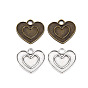 Сплавочные сеттинги для кулона, тибетский стиль, без кадмия и без свинца, сердце