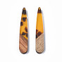 Resin & Walnut Wood Pendants, Teardrop