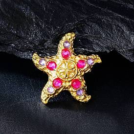 Сплав горный хрусталь брошь, изысканные значки на лацкан для мужчин и женщин, морская звезда