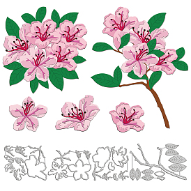 Углеродистая сталь разрезает трафареты, для diy scrapbooking, Фотоальбом, декоративная бумага для тиснения, цвет нержавеющей стали, узор азалия