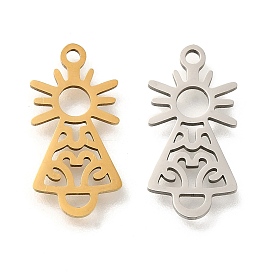 201 Stainless Steel Pendants, Laser Cut, Sun Charm