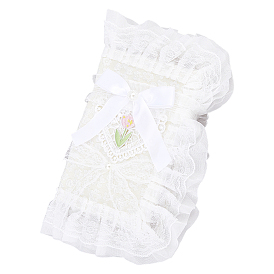 Couvertures de livres en dentelle de polyester, cahier enveloppements, avec ruban bowknot