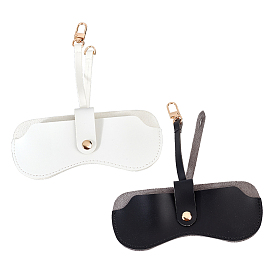 2 шт 2 цвета портативные футляры для очков из ПВХ кожи, многофункциональная сумка для хранения, с поворотной застежкой из цинкового сплава, для очков, солнцезащитные очки протектор