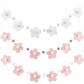 3 наборы 3 цвета фетровые цветочные баннеры, партийные украшения, с хлопчатобумажной нитью и пластиковыми иглами